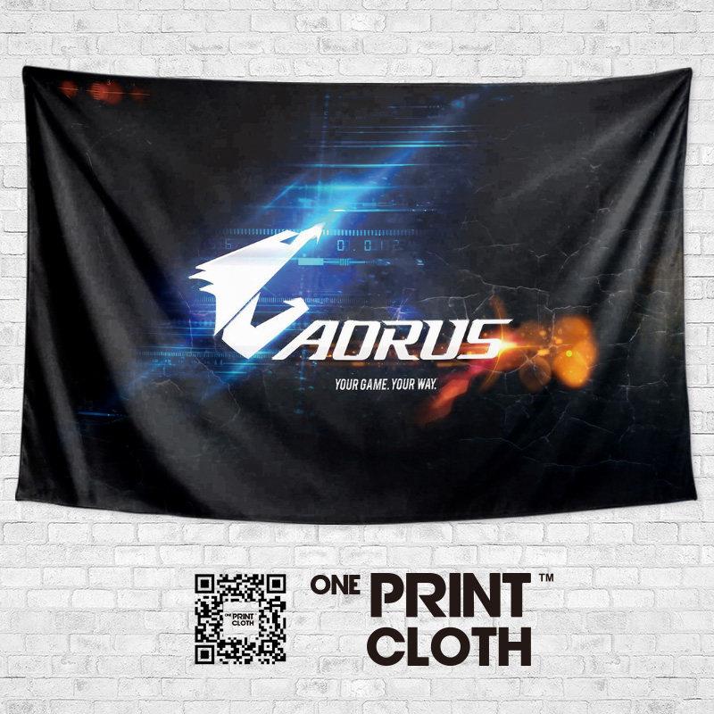 技嘉大雕AORUS信仰粉丝定制周边电脑店直播装饰背景布海报毯挂布