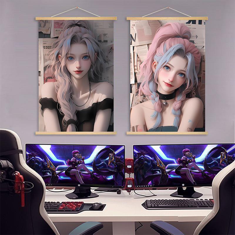 金克丝海报挂画LOL英雄联盟超大可爱唯美壁画电竞房间卧室装饰画