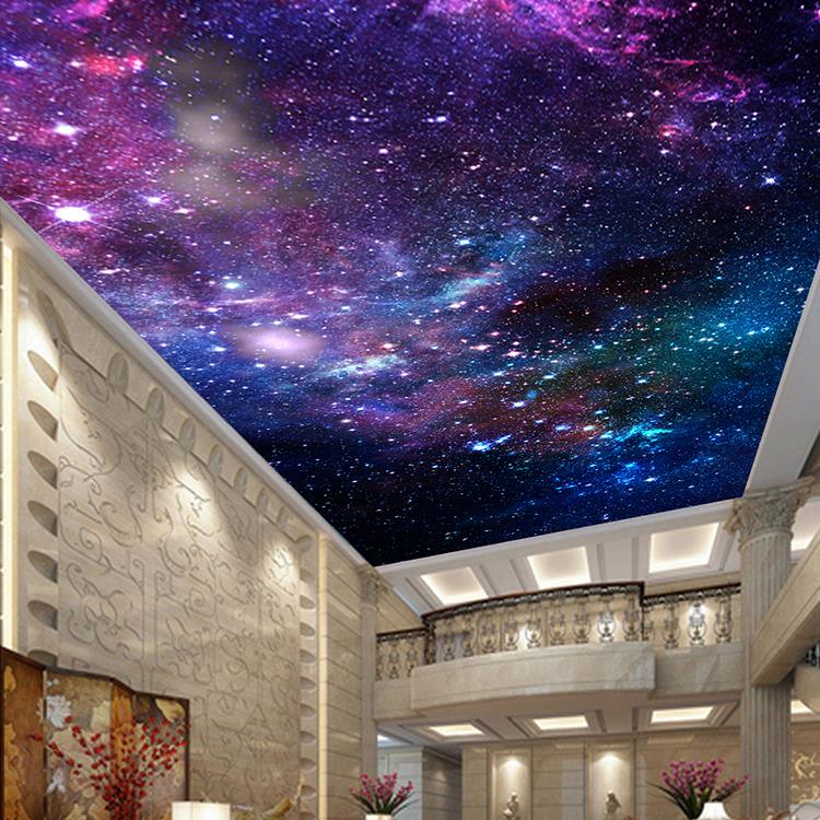 厨房天花板贴纸自粘屋顶星空图案防水翻新遮丑装饰卧室背胶墙贴画