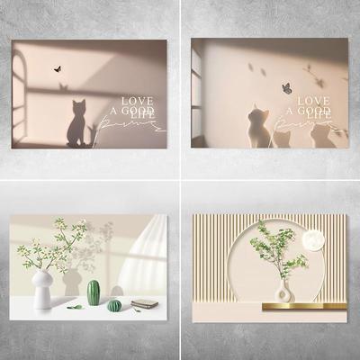 奶油风装饰遮挡电表箱贴纸电源多媒体箱弱点箱翻新防水自粘北欧花