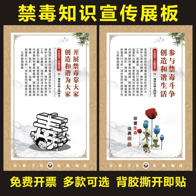 校园安全禁毒日知识宣传栏海报贴纸珍爱生命拒绝毒品戒毒教育挂图