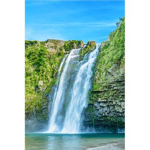 黄果树瀑布墙贴画海报自然风景山水画流水生财家居客厅中堂装饰画