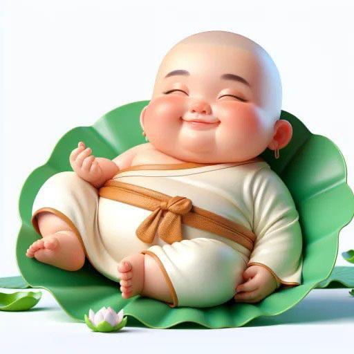 新品指定你开心可爱治愈系小和尚壁纸儿童房墙上高清自粘装饰贴画