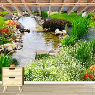 现代创意风景整张自粘防水墙贴3D立体贴画装饰客厅卧室沙发贴纸