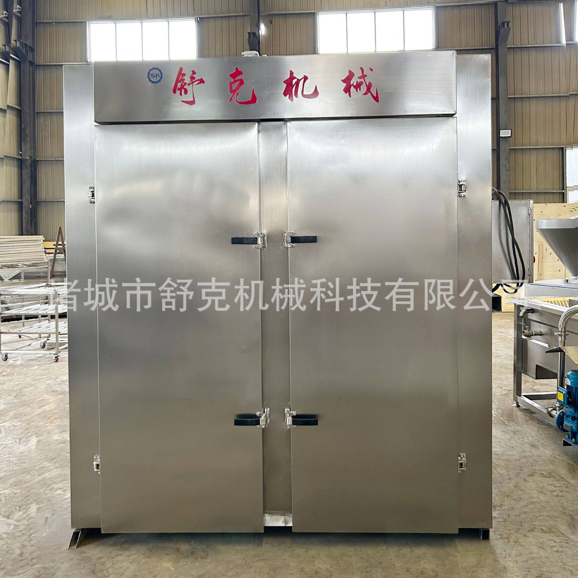 小龙虾大型双开门蒸煮炉 500型香肠全自动烟熏炉 舒克烤肠加工设