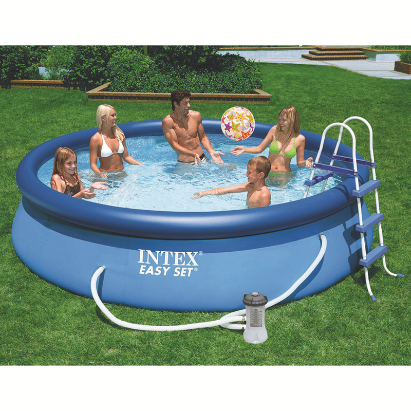 INTEX26166 15尺碟形水池套装家庭支管架水池别墅游泳池457*107cm