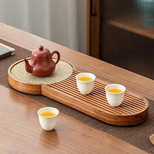 蓄排两用沥水盘长方形轻奢现代茶台 吸水茶盘小型家用干泡台储水式