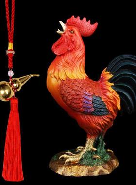手工彩绘全铜金鸡报晓铜公鸡摆件铜工艺礼品