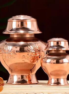 红铜光面雕花八吉祥宝瓶居家桌面装赞摩尼宝财神宝瓶摆件