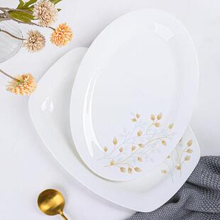 骨瓷鱼盘北欧创意蒸鱼盘子家用新款2021网红大号陶瓷装鱼盘子餐盘