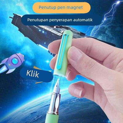 黑科技新款英雄磁吸钢笔9338金属杆EF尖0.38学生练字吸墨墨囊两用