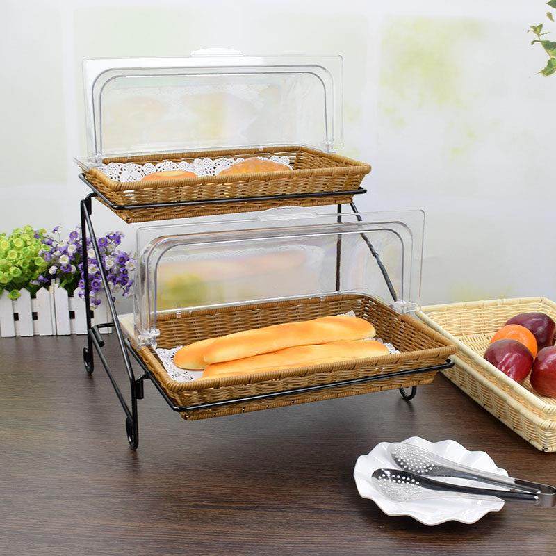 自助餐甜品台展示架双层透明防尘罩点心蛋糕托盘藤编面包篮筐带盖,餐饮具,果盆/果盘/果篮,淘宝优惠券,粉丝福利购,淘宝优惠卷