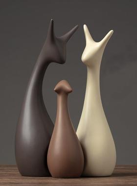 小鹿陶瓷装饰摆件遮丑高级感小众客厅玄关入户家居好物桌面装饰品