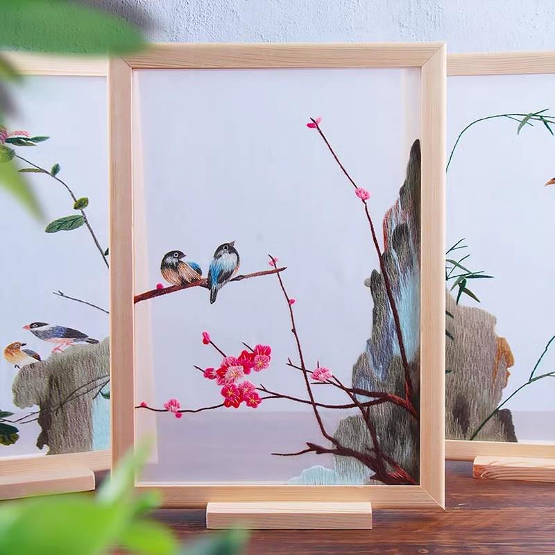 苏绣初学者刺绣diy手工自绣双面绣材料包平安符自己绣花摆件礼品