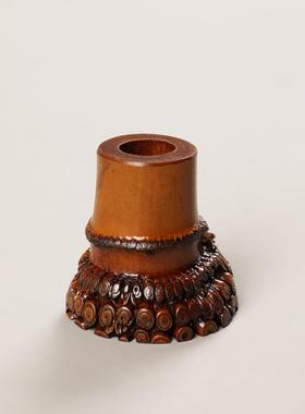 山山竹木竹根盖置竹节铁壶茶壶盖子紫砂壶茶托盖碗托干泡茶具配件