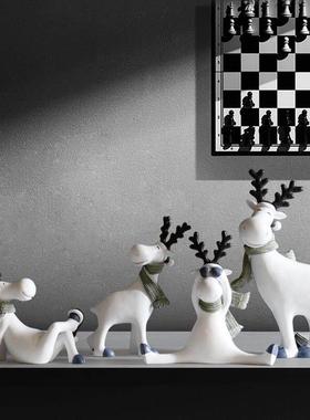 网红创意高端大气工艺礼品摆饰新家客厅电视柜子花架展示柜装饰品