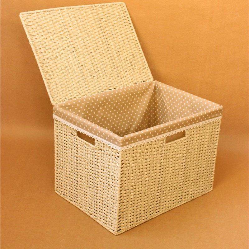 草编收纳箱整理箱特大号有盖衣柜收纳盒储物框编织收纳筐带盖编制,收纳整理,收纳箱,淘宝优惠券,粉丝福利购,淘宝优惠卷