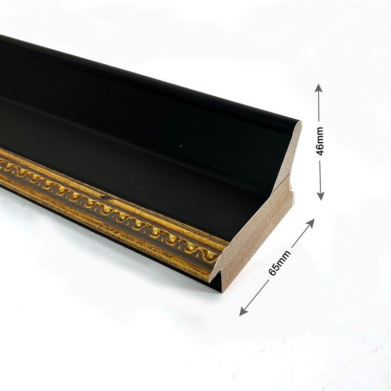 美式简约实木定制画框挂墙装饰外框宽边经典黑金中古风相框拼图框