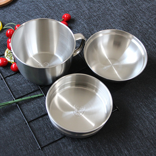 富尔兴加厚304不锈钢饭盒成人学生食堂打饭碗泡面大号快餐杯员工