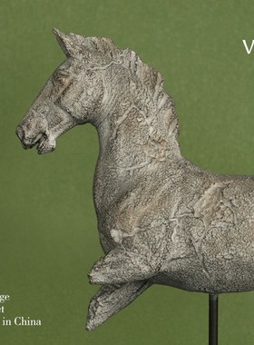 梵其【一马当先】侘寂风抽象艺术马雕塑摆件样板间酒店玄关装饰品