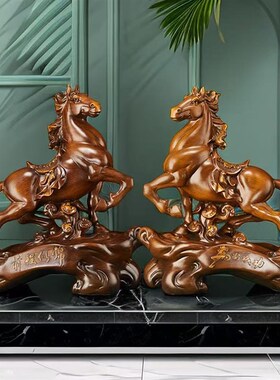 马致成功马饰品对招财进宝老板办公室办公桌入口客厅酒柜装饰乔迁