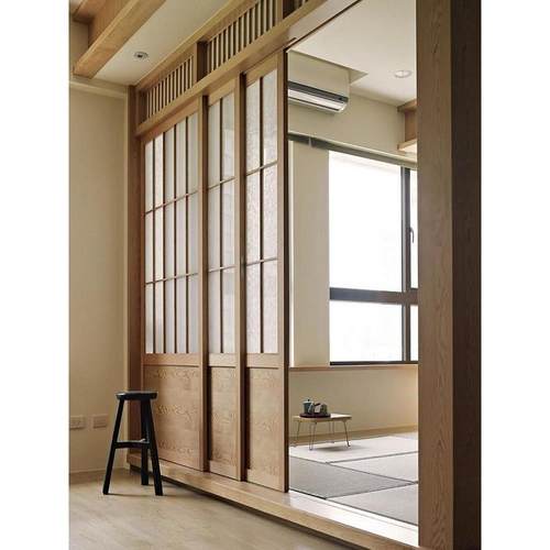 日本滑动门定制滑动门栅格门榻榻米和房间全屋餐厅隔断格栅门折叠
