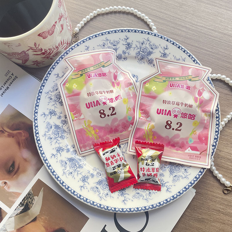 UHA悠哈异型特浓草莓牛奶糖婚庆喜糖休闲零食奶糖味觉糖果喜礼