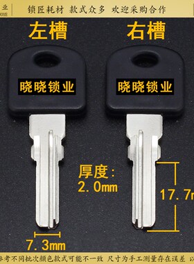 [BM207/BM190]胶钢丝胚摩托车自行车钢丝锁钥匙坯锁匙胚子分左右