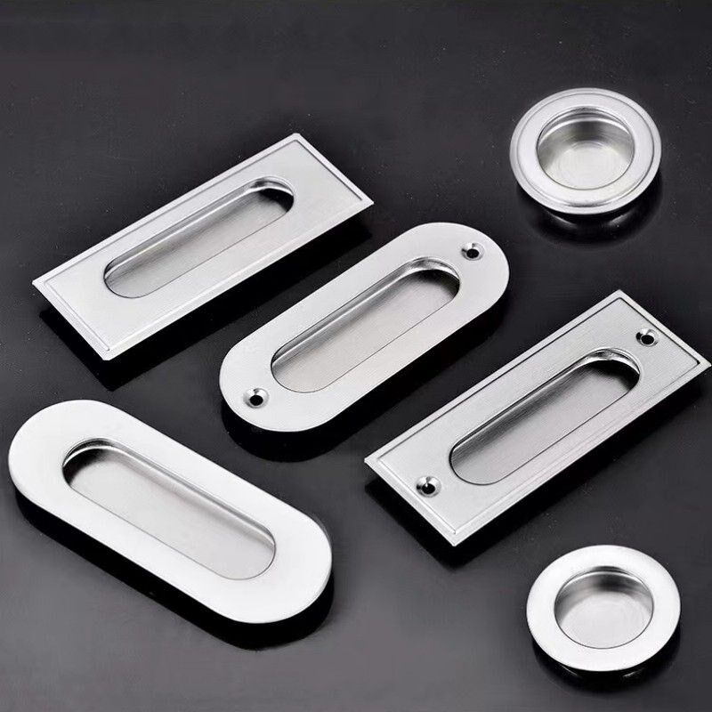 不锈钢明装暗拉手嵌入式开槽抽屉移门衣柜橱柜柜子简约内嵌暗拉手