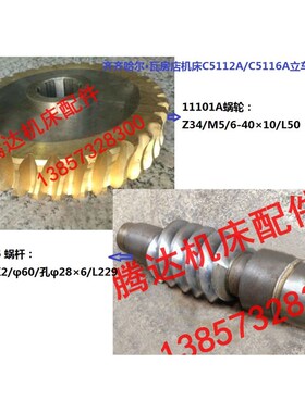 齐齐哈尔瓦房店大连C5112AC5116A立车配件11206蜗杆11101A蜗轮Z34