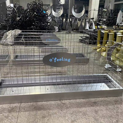 咖啡店奶茶店网格花盆餐厅隔断石笼花R箱景观金属网花槽