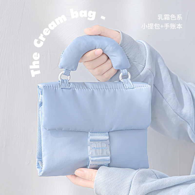 奶fufau小提包手帐活页笔记本高颜值可拆卸随身携带可拎笔袋日记