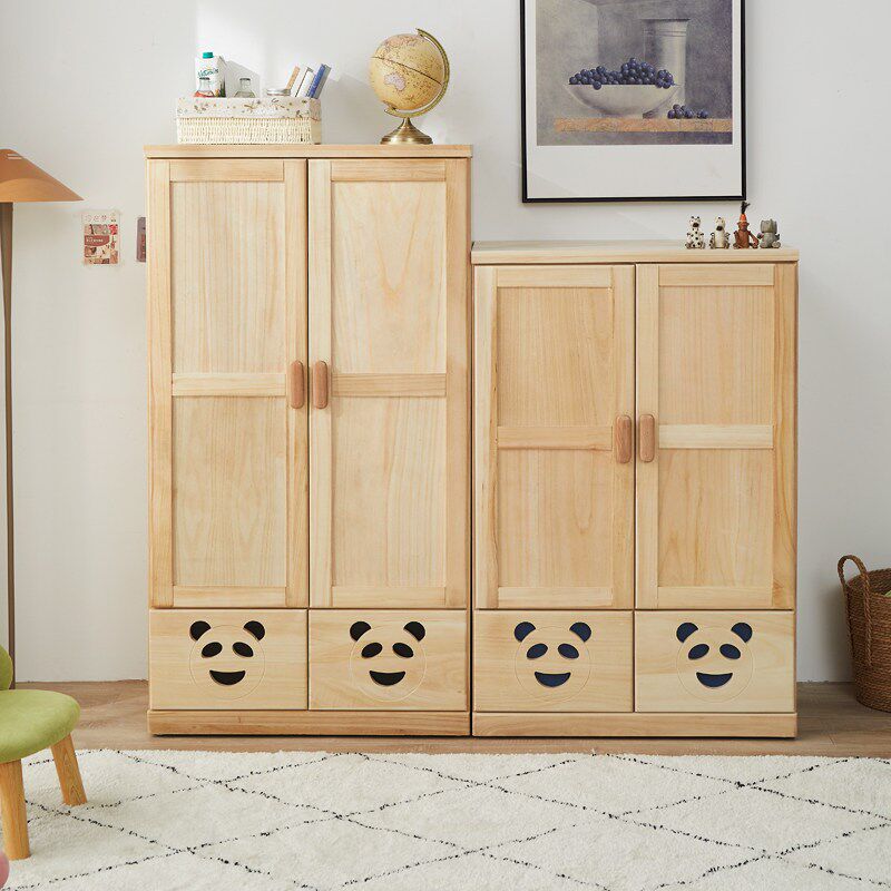 实木卡通儿童衣柜现代简约小户型卧室收纳柜宝宝原木衣橱婴儿环保