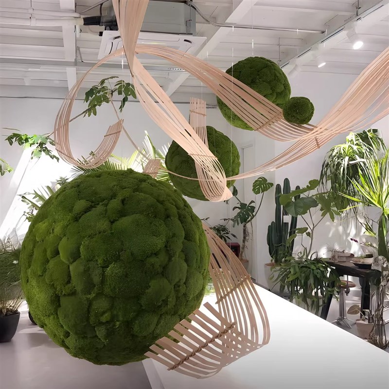 仿真绿植造景景观室内酒店大厅草球装饰布置绿色仿生W植物大型假