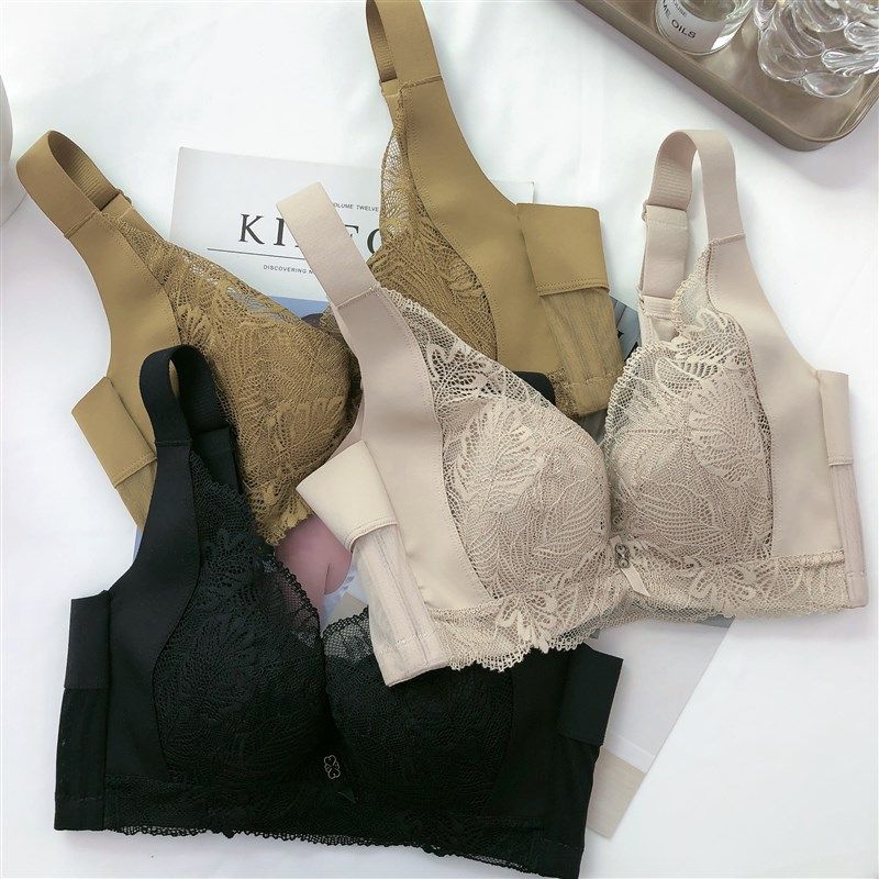 大胸显小大码全罩杯软钢圈薄款文胸女收副乳宽肩带无海绵上托下垂