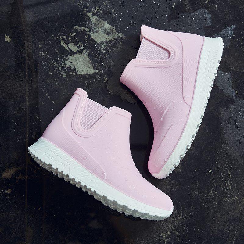 英伦大童雨鞋女款儿童时尚轻便软底雨靴男童学生外穿Y防滑防水胶