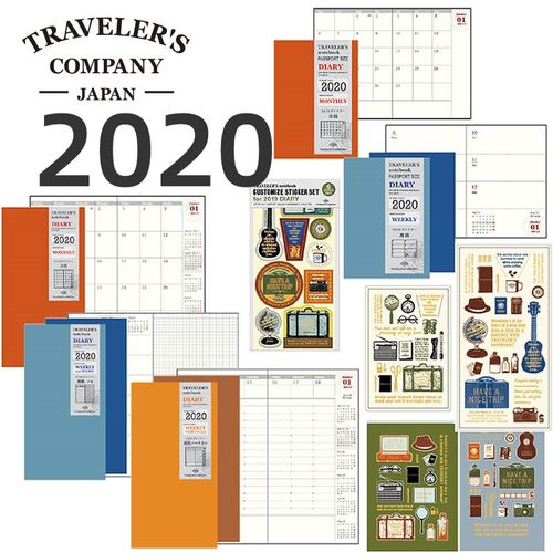 TN2024内芯midori旅行者笔记手帐月计划周记日程本垫板文件夹贴纸