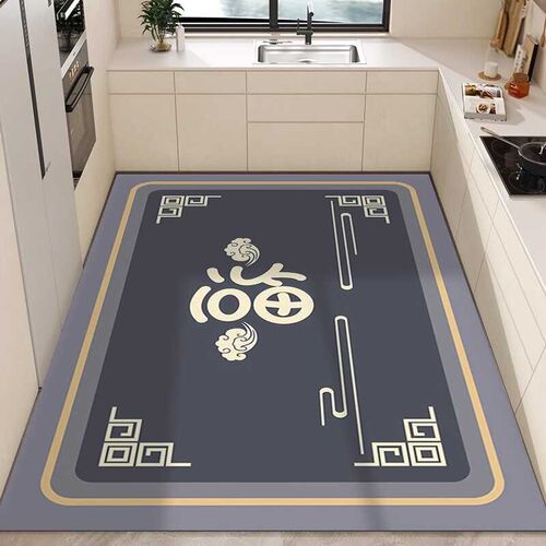 免洗厨房地垫满铺耐脏吸水防油防滑PVC家用O大面积地毯地垫子脚垫