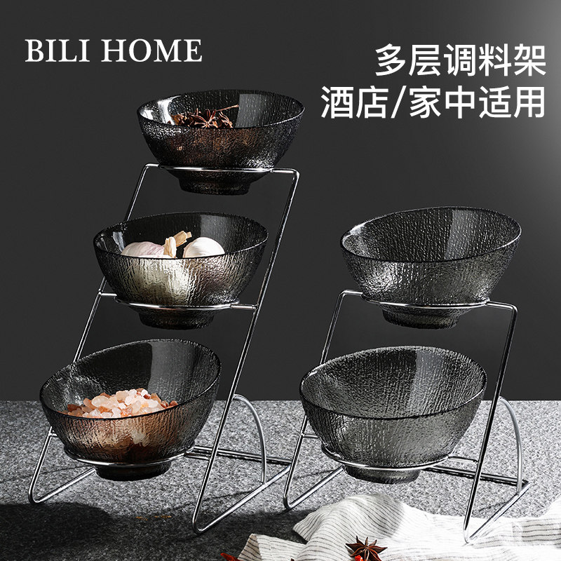 酒店商用凉菜展示架火锅店餐厅三层调料台自助餐沙拉水果碗咸菜碗