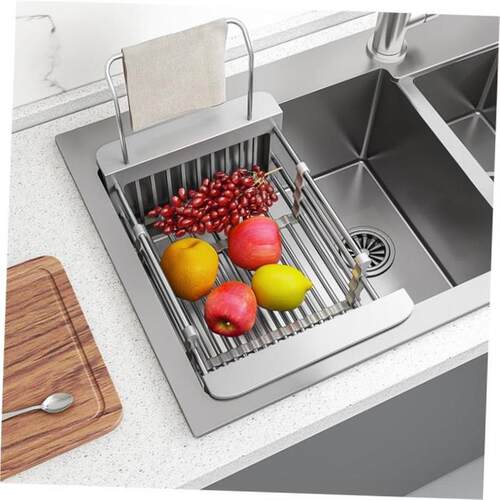 Kitchen Sink Drying Dish Rack Cup Holder Organizer Roll Stai