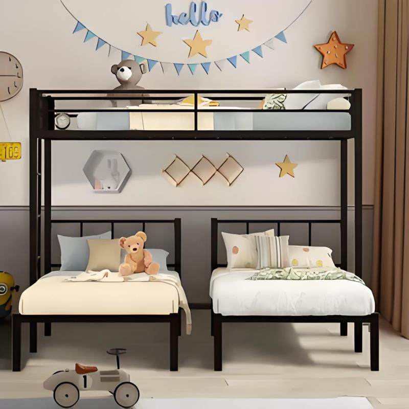 铁艺高架床上床下空交错式上下床错位上下铺儿童双层床阁楼子母床