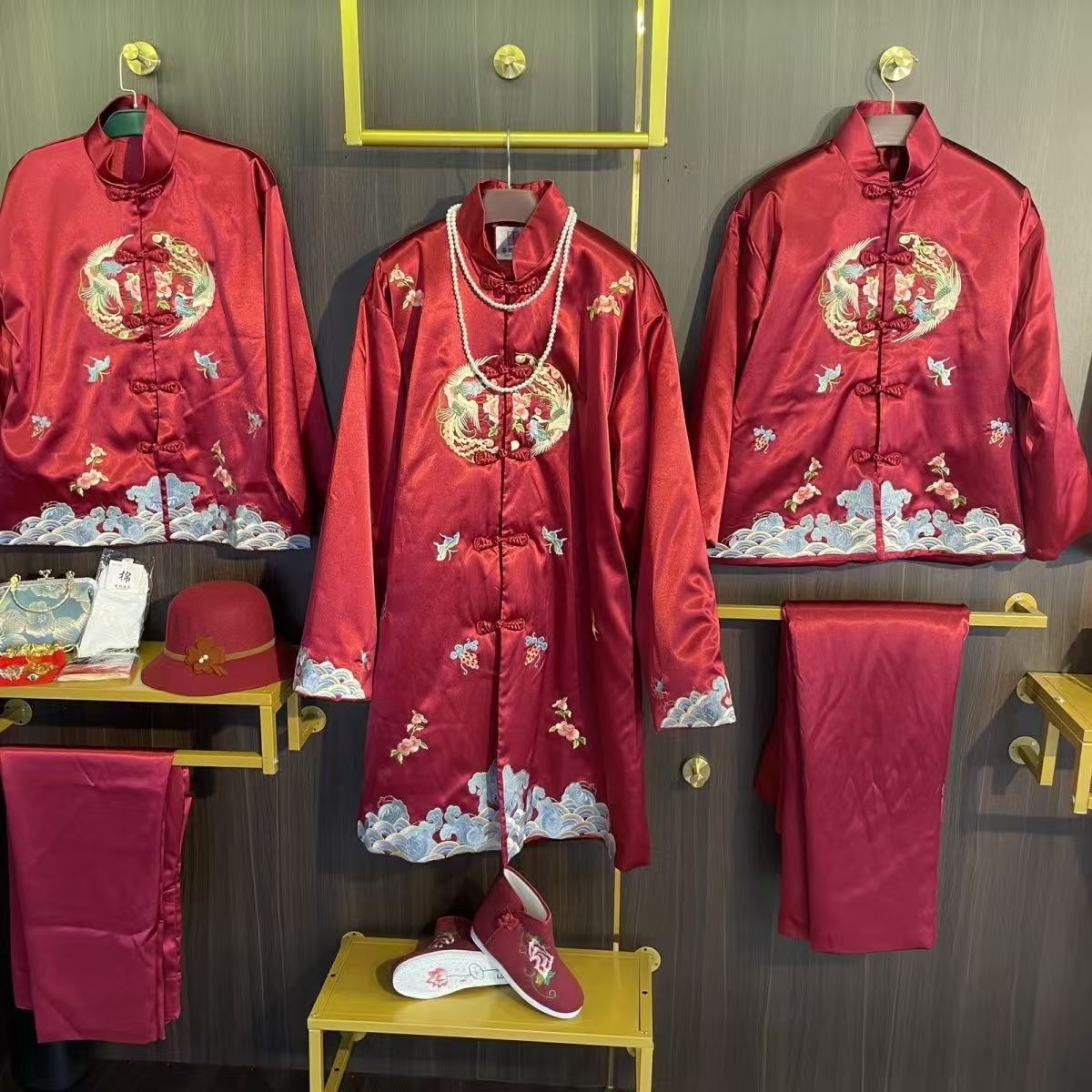 高档寿服刺绣新中式寿衣全套