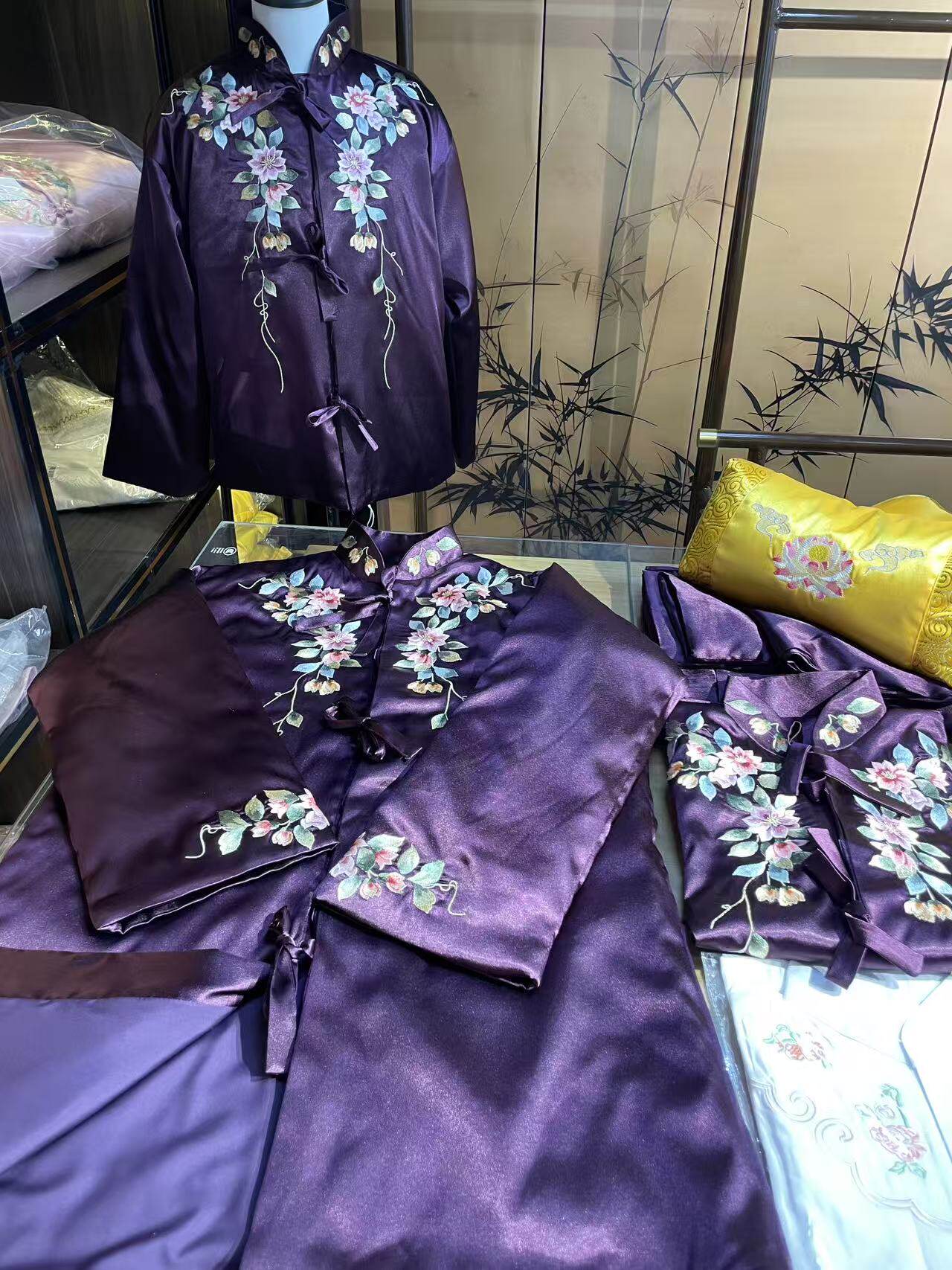 新款无扣寿衣女真丝苏绣全套配齐
