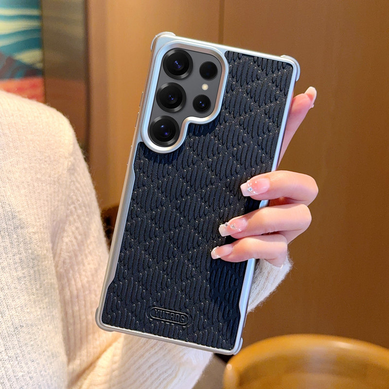 高品质新款磁吸适用三星s25手机壳新款皮纹Galaxy S25+四角防摔S25ultra菱波纹轻奢高档超薄大孔后外壳男女