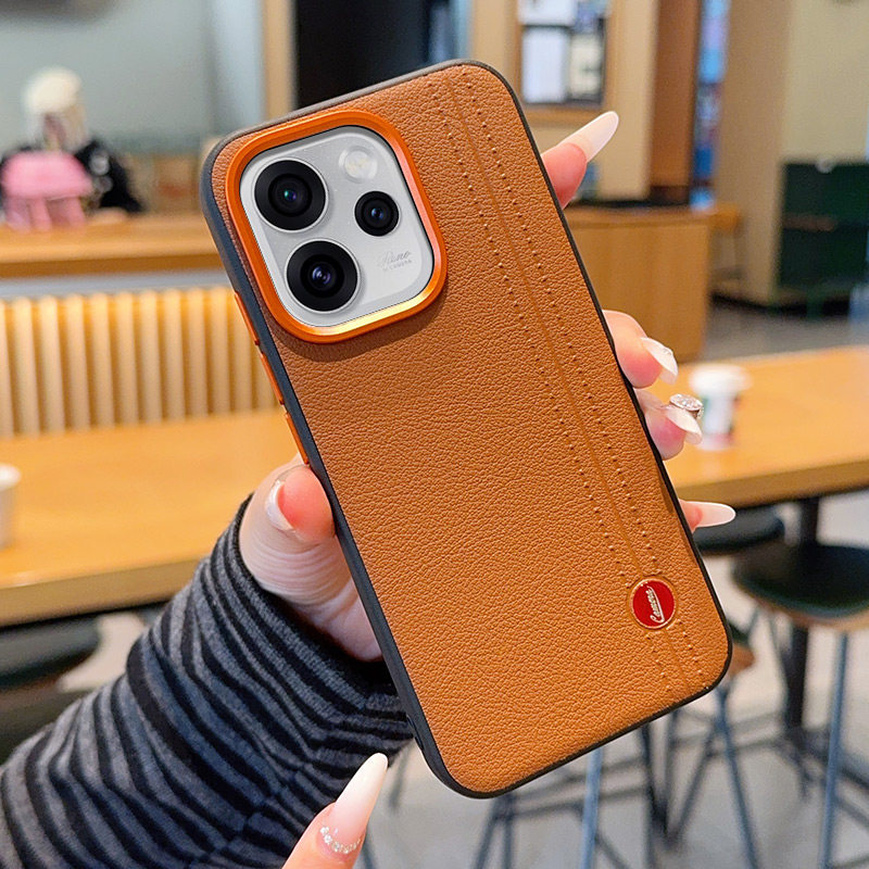 金甲徕卡素皮适用OPPOReno15手机壳新款磨砂Reno15Pro超薄大孔防摔保护套OPReno真皮纹PLW110系列PLV高级限量