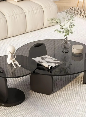 钢化玻璃茶几客厅家用2025新款北欧网红风轻奢意式极简茶桌小户型