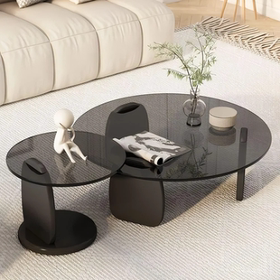 钢化玻璃茶几客厅家用2025新款北欧网红风轻奢意式极简茶桌小户型
