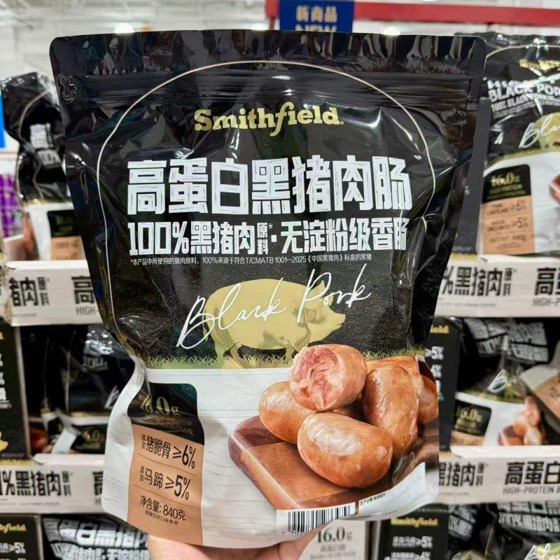 会员店代购史密斯高蛋白黑猪肉肠840g