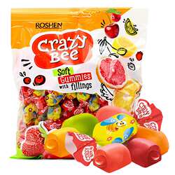 乌克兰糖果小蜜蜂爆浆夹心软糖混合袋装多口味橡皮糖休闲零食喜糖
