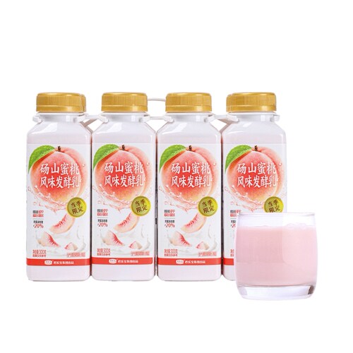 山姆 君乐宝砀山蜜桃风味发酵乳300g*8瓶顺滑口感吨吨大口享用